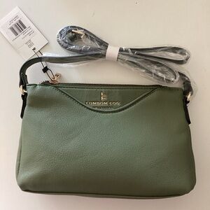 London Fog Bella Pebble Crossbody Purse Olive.